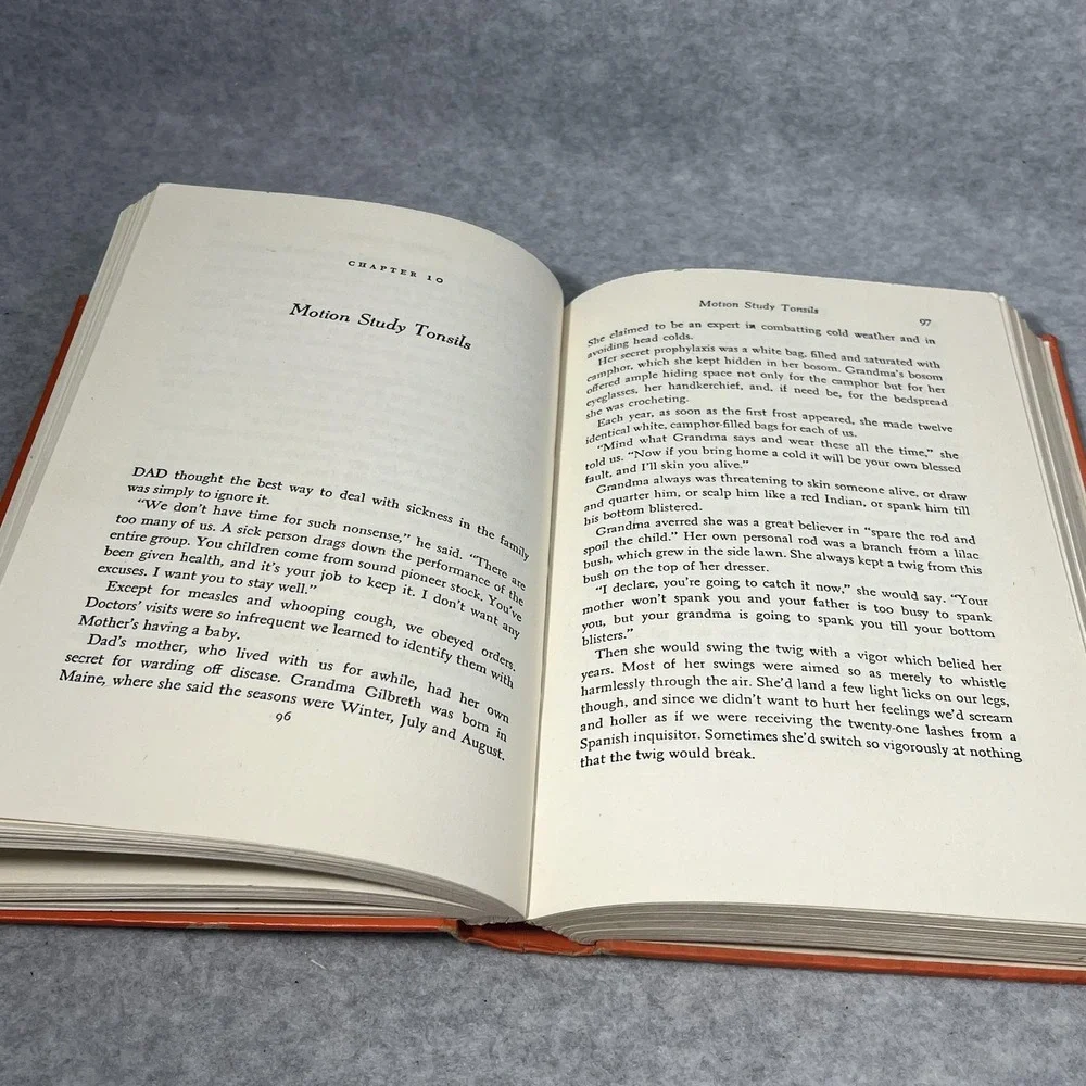Vintage Cheaper by the Dozen Gilbreth Carey‎ 1949 Hardcover Humor Family Motion